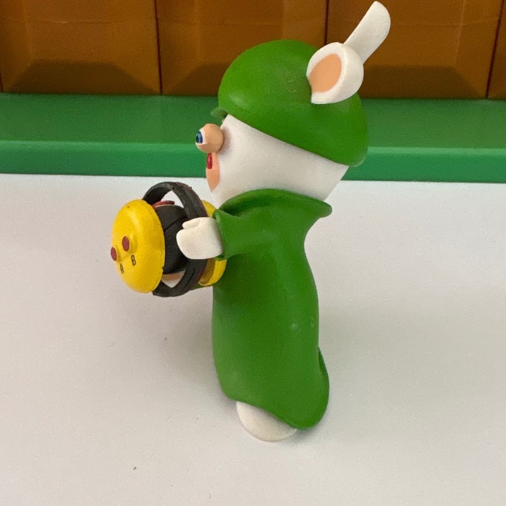 Ubisoft Mario + Rabbids Kingdom Battle Rabbid Luigi Mini Figure 3" Green Rabbit - Picture 6 of 8
